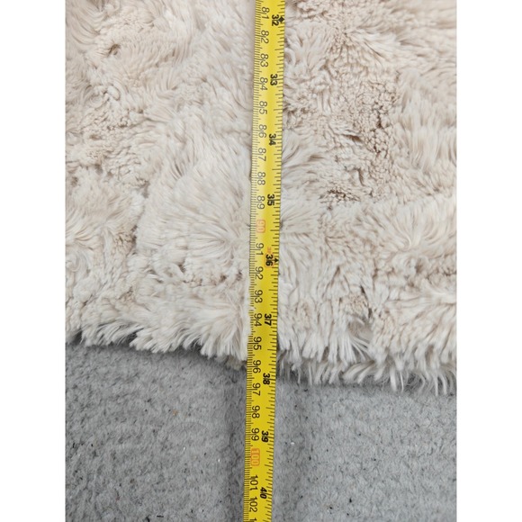 Free People Vest Womens XS White Faux Fur Long Open Front Floral Lined Boho - Picture 5 of 7